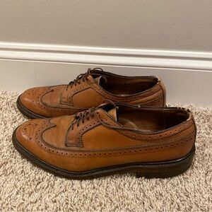 VTG HANOVER LB SHEPPARD Brown Leather COMBINATION LAST Wingtip Shoes Size 10 E/C